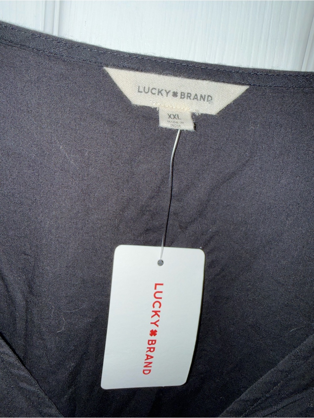 Lucky Brand Black Button-Front Cap-Sleeve Dress - Picture 2 of 7